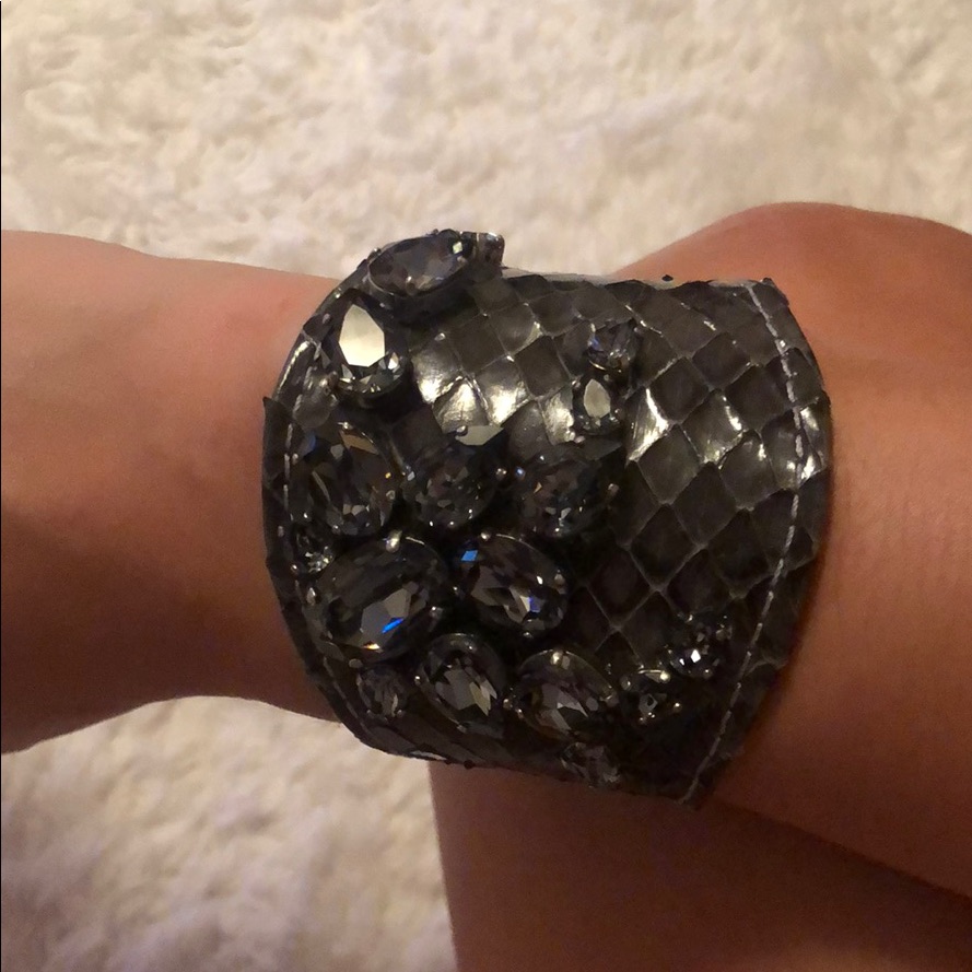 Ted Rossi “Classic” Large Snakeskin Grey Cuff
